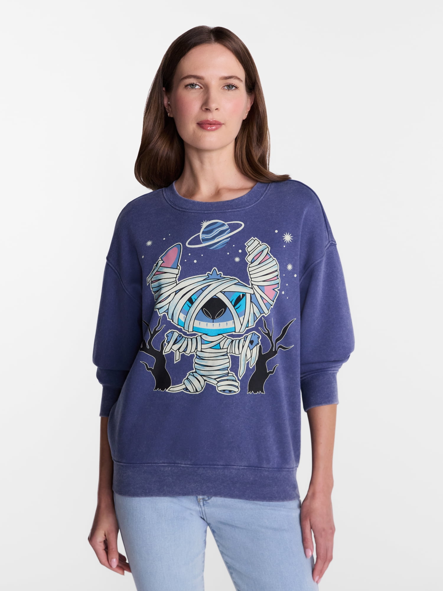 Disney Stitch Women's Halloween Sweatshirt, Sizes XXS-XXL
