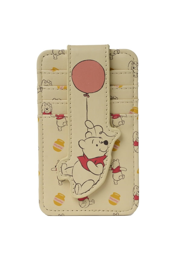 Womens Disney Winnie the Pooh Card Holder Wallet Button Snap Closure