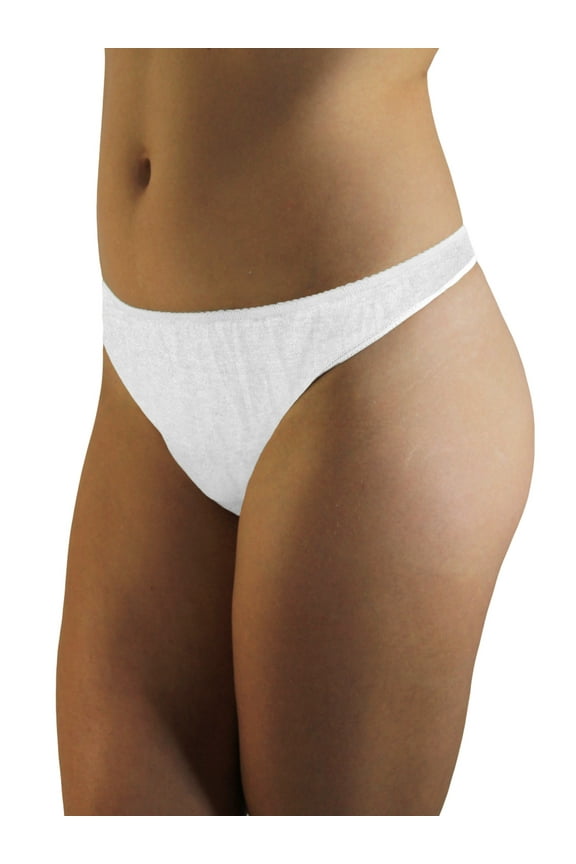 Womens Disposable 100% Cotton Thongs - For Travel- Hospital Stays- Emergencies 20-Pack