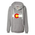thumbnail image 1 of Womens Distressed Colorado Flag Rocky Mountains Deluxe Soft Hoodie, 1 of 1