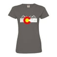 thumbnail image 1 of Womens Distressed Colorado Flag Rocky Mountains Deluxe Soft T-Shirt, 1 of 1