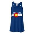 thumbnail image 1 of Womens Distressed Colorado Flag Rocky Mountains Flowy Racerback Tank Top T-Shirt, 1 of 1