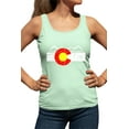 thumbnail image 1 of Womens Distressed Colorado Flag Rocky Mountains Racerback Tank Top T-Shirt, 1 of 1