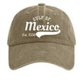 thumbnail image 1 of Womens Distressed Denim Washed Baseball Cap Gulf of Mexico Print Adjustable Casual Sun Hat for Her Khaki One Size, 1 of 3