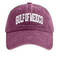 thumbnail image 1 of Womens Distressed Denim Washed Baseball Cap Gulf of Mexico Print Adjustable Casual Sun Hat for Her One Size, 1 of 3