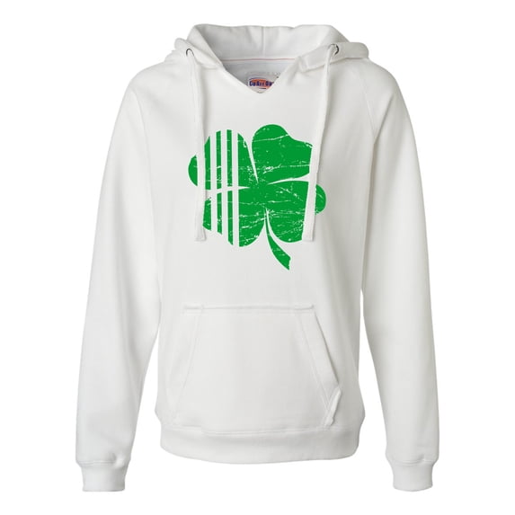 Womens Distressed Shamrock St. Patrick's Day Irish Pride Deluxe Soft Hoodie