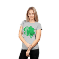 thumbnail image 1 of Womens Distressed Shamrock St. Patrick's Day Irish Pride Deluxe Soft T-Shirt, 1 of 1