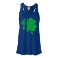 thumbnail image 1 of Womens Distressed Shamrock St. Patrick's Day Irish Pride Flowy Racerback Tank Top T-Shirt, 1 of 1