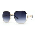thumbnail image 1 of Womens Diva Jewel Chain Arm Metal Rim Butterfly Sunglasses Gold - Smoke, 1 of 4