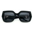 thumbnail image 1 of Womens Diva Oversized Thick Temple Jewel Hinge Fashion Plastic Sunglasses All Black, 1 of 8