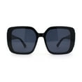 thumbnail image 1 of Womens Diva Rectangle Designer Butterfly Fashion Sunglasses All Black, 1 of 4