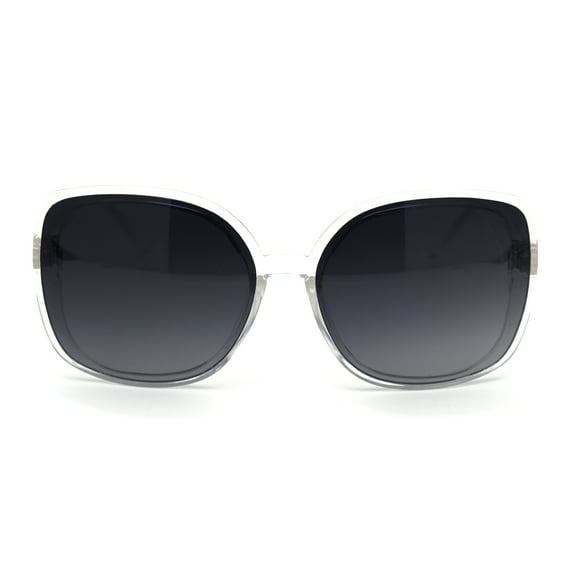 Womens Diva Thin Plastic Frame Butterfly Sunglasses Clear Smoke