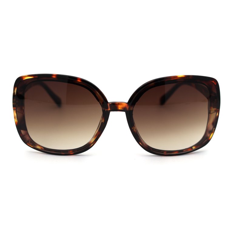 Womens Diva Thin Plastic Frame Butterfly Sunglasses Tortoise  display picture 2