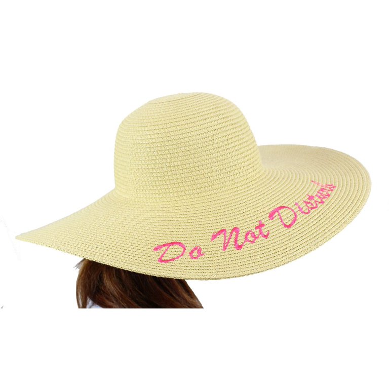 Womens Do Not Disturb Embroidered Floppy Sun Beach Fashion  display picture 1