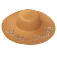 thumbnail image 1 of Womens Do Not Disturb Sequined Wide Brim Sun Hat - Natural, 1 of 1