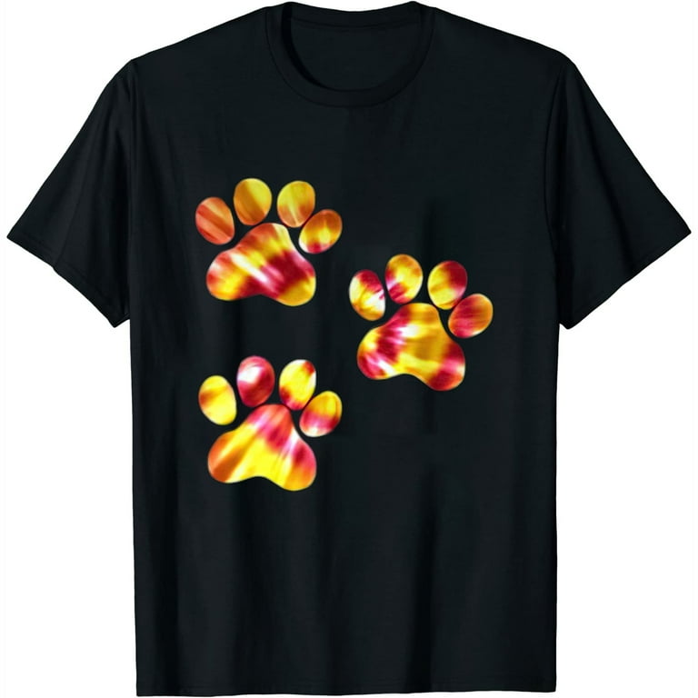 Womens Dog Paw Print T Shirt Black Medium Walmart