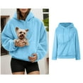 thumbnail image 1 of Womens Dog Pouch Holder Sweatshirt Oversized Pet Carrier Hoodies Fashionable Long Sleeve Oversized Pocket Dog Hoodie Fall Winter Clothes, 1 of 9