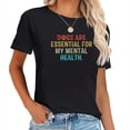 thumbnail image 1 of Womens Dogs Are Essential For My Mental Health Quote retro vintage T-Shirt Black, 1 of 3