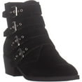 thumbnail image 1 of Womens Dolce Vita Tallon Multi Buckle Ankle Boots, Black Suede, 1 of 5