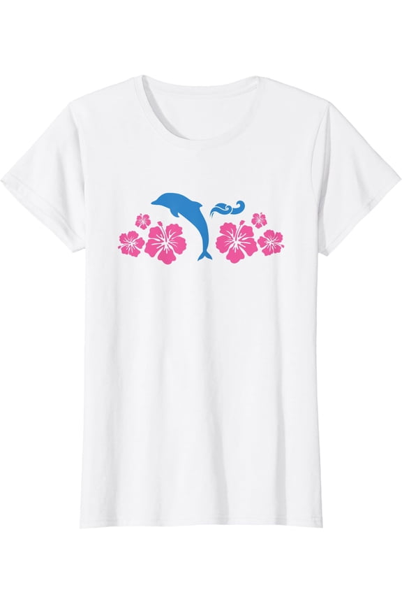 Womens Dolphin & Flowers Coconut Girl Y2K 2000s Aesthetic Summer T-Shirt, Unisex T-Shirt