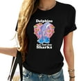 thumbnail image 1 of Womens Dolphins are Gay Sharks Funny LGBT Gay Pride Rainbow T-Shirt Black 2X-Large, 1 of 5