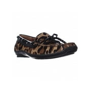 Womens Donald J Pliner Lacey Square Toe Loafers, Natural Black Leopard