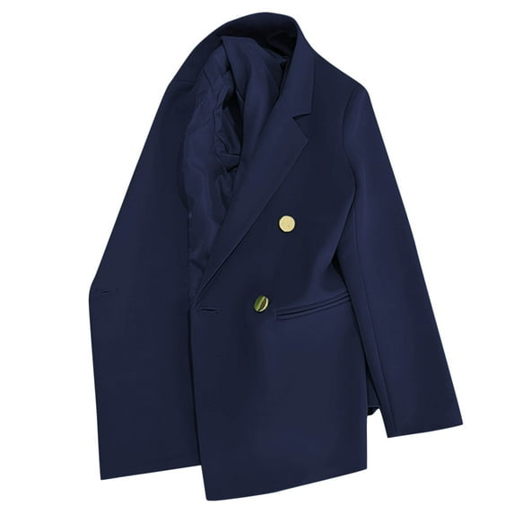 Womens Double Breasted Casual Blazer Long Sleeve Work Office Jackets Blazer with Pockets