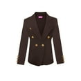 thumbnail image 1 of Womens Double Breasted Gold Button Front Blazer Jacket(Brown,X-Large), 1 of 7