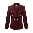 thumbnail image 1 of Womens Double Breasted Gold Button Front Blazer Jacket(Burgendy,Medium), 1 of 8