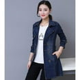 thumbnail image 1 of Womens Double Breasted Slim Fit Denim Jacket, 1 of 5