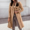 thumbnail image 1 of Womens Double Coat Winter Mid Long Trench Coat With Belt Lost Peak Jacket Women's Jackets & Coats Women Zip up Women Light Jackets Dressy Bed Jackets for Women plus Size plus Size Long Coats for Women, 1 of 7