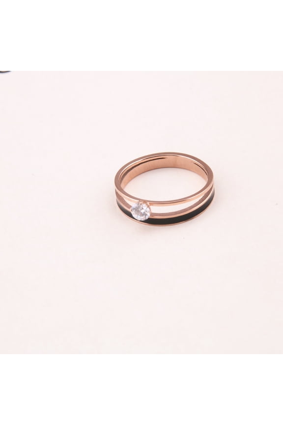 Womens Double Layer Black Face Fashion Ring With Diamond Accent Index Finger Ring Multi Layer Must Have Fashion Women