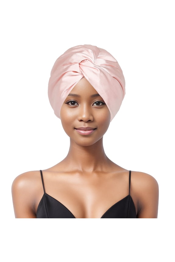 Womens Double Layer Satin Twist Turban Hat Adjustable Sleeping Cap for Women, Soft Twisted Cap with Pull On Design, Comfortable Hair Wrap Hat, Stylish Sleep Cap for Women,Sleeping