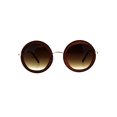 thumbnail image 1 of Womens Double Rim Designer Fashion Round Circle Lens Sunglasses Brown, 1 of 4