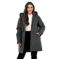 thumbnail image 1 of Womens Down Coat Thickened Down Jacket Long Coat Jacket with Removable Big Faux Fur Trim Winter Down Outwear Coat Plus Size, 1 of 7