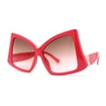 thumbnail image 1 of Womens Down Temple Swan Arm Thick Plastic 80s Sunglasses Hot Pink - Brown Pink, 1 of 4