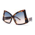 thumbnail image 1 of Womens Down Temple Swan Arm Thick Plastic 80s Sunglasses Tortoise - Blue Peach, 1 of 4