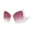 thumbnail image 1 of Womens Down Temple Swan Arm Thick Plastic 80s Sunglasses White - Burgundy, 1 of 4