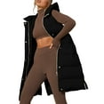 thumbnail image 1 of Fall Winter Women Stand Collar Solid Color Sleeveless Casual Hooded Vest Coat, 1 of 8