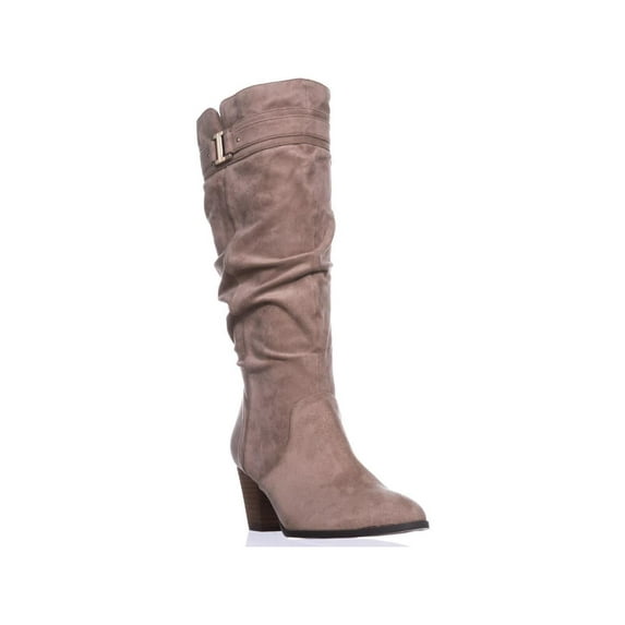 Womens Dr. Scholl's Devote Wide Calf Riding Boots, Putty, 7 US / 37 EU
