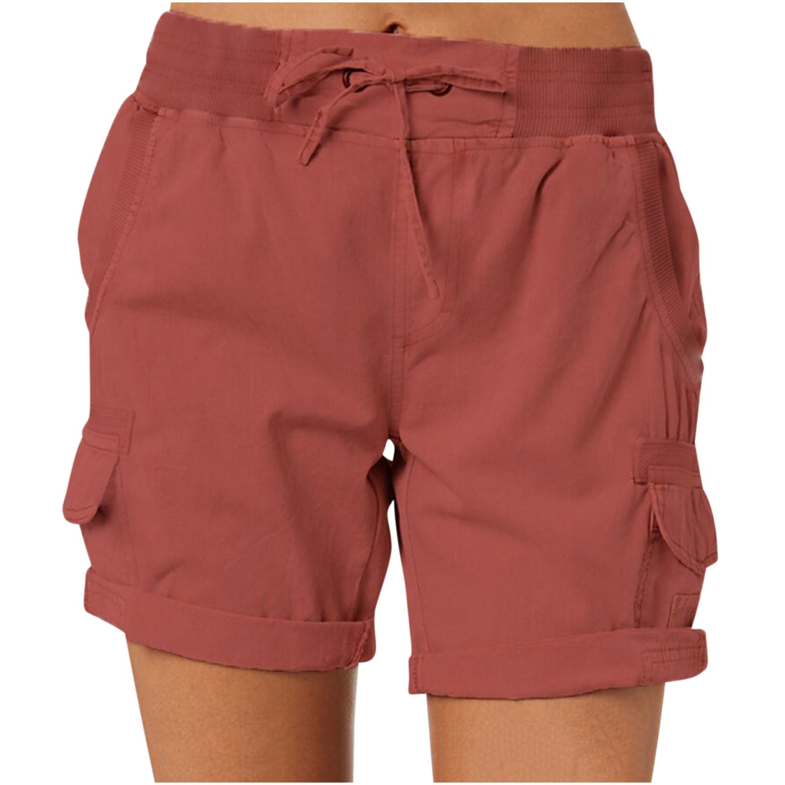 Womens drawstring cargo sales shorts