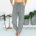 thumbnail image 1 of Womens Drawstring High Waisted Sweatpants Athletic Casual Loose Jogger Pants Summer Solid Color Trousers with Pockets New Gray S, 1 of 9