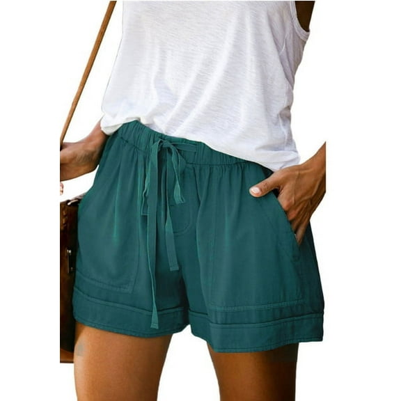 Womens Drawstring Shorts Summer Elastic Waist Casual Lightweight with Pockets