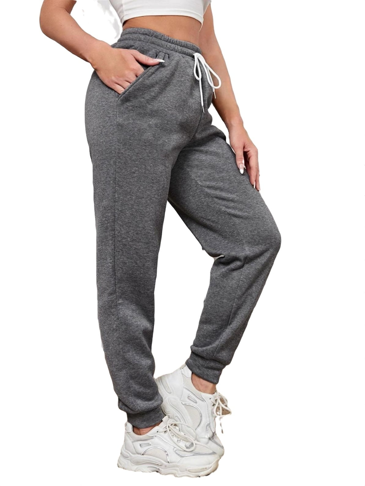  GWNWTT Women's Sweatpants Slant Pocket Drawstring Sweatpants  Sweatpants (Color : Gray, Size : Medium) : Clothing, Shoes & Jewelry