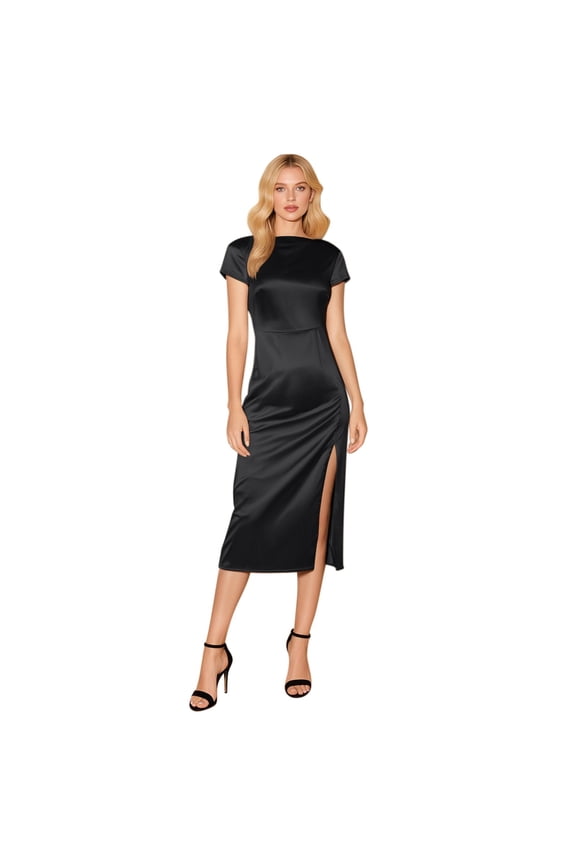 Womens Dress Cowl Neck Sleeveless Backless Maxi Wedding Guest Dress Silk Open Back Tie Back Prom formal Dresses for