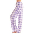 thumbnail image 1 of Womens Dress Pants Wide Leg New Comfy Casual Plaid Pajama Pants for Women Lightweight Drawstring Lounge Sleepwear Bottoms Purple L, 1 of 4