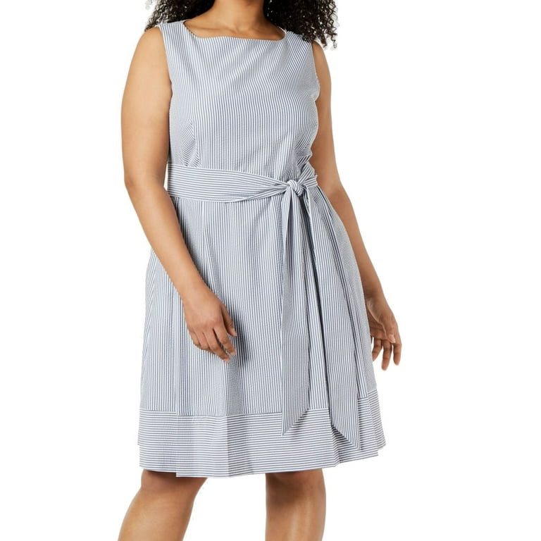 Plus size seersucker dress hot sale