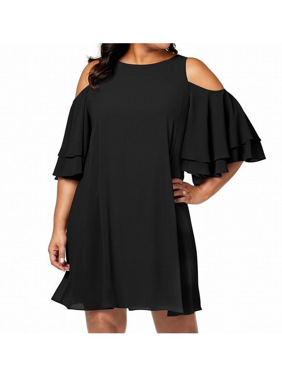 Womens Dress Plus Shift Cold Shoulder 18W