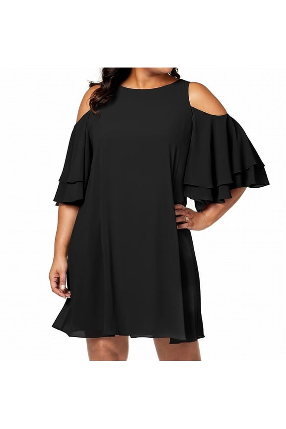 Womens Dress Plus Shift Cold Shoulder 18W