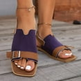 thumbnail image 1 of Womens Dress Sandals, Xunlbb Summer New Plus-size One-line Buckle Matching Color To Wear Beach Sandals(Purple,Size:37), 1 of 9
